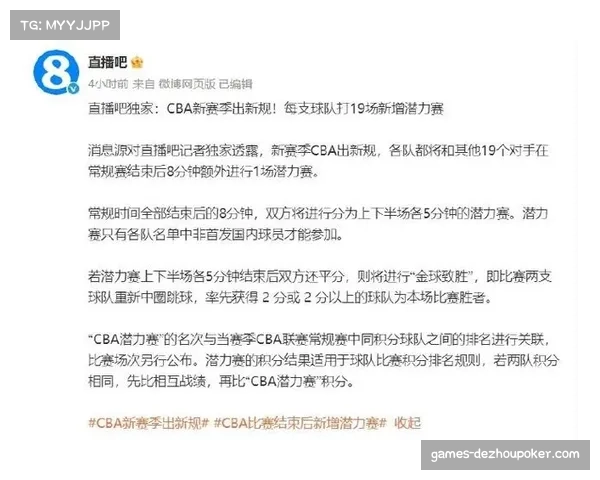 CBA潜力赛增设190场,为年轻球员提供实战平台